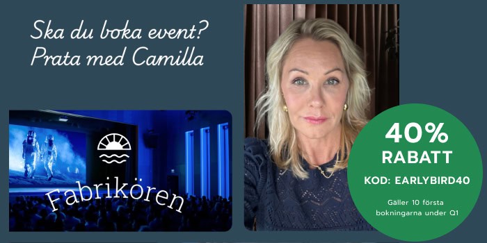 Kickstarta 2026 – boka Kick Off, konferens eller möte hos Fabrikören, Kajen Nacka Strand under Q1 med 40% i rabatt!