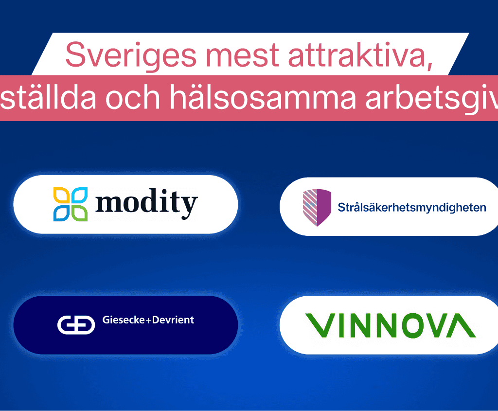 Modity, Strålsäkerhetsmyndigheten och Vinnova i topp – här är Sveriges bästa arbetsgivare 2025